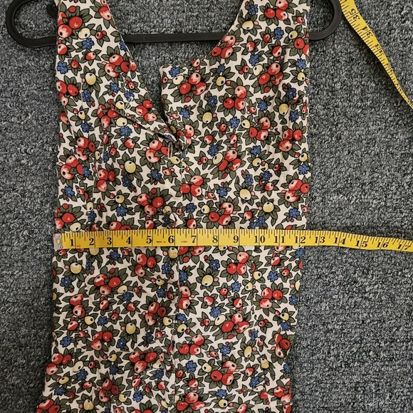 Vintage 70's Floral Fruit Romper With Cross Back Detailing - Picture 5 of 8